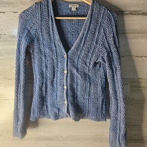 Sundance Dusty Blue Knit Cardigan Womens XS Cotton Blend discontinued